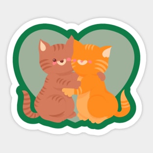 Lovely Cat Couple Sticker